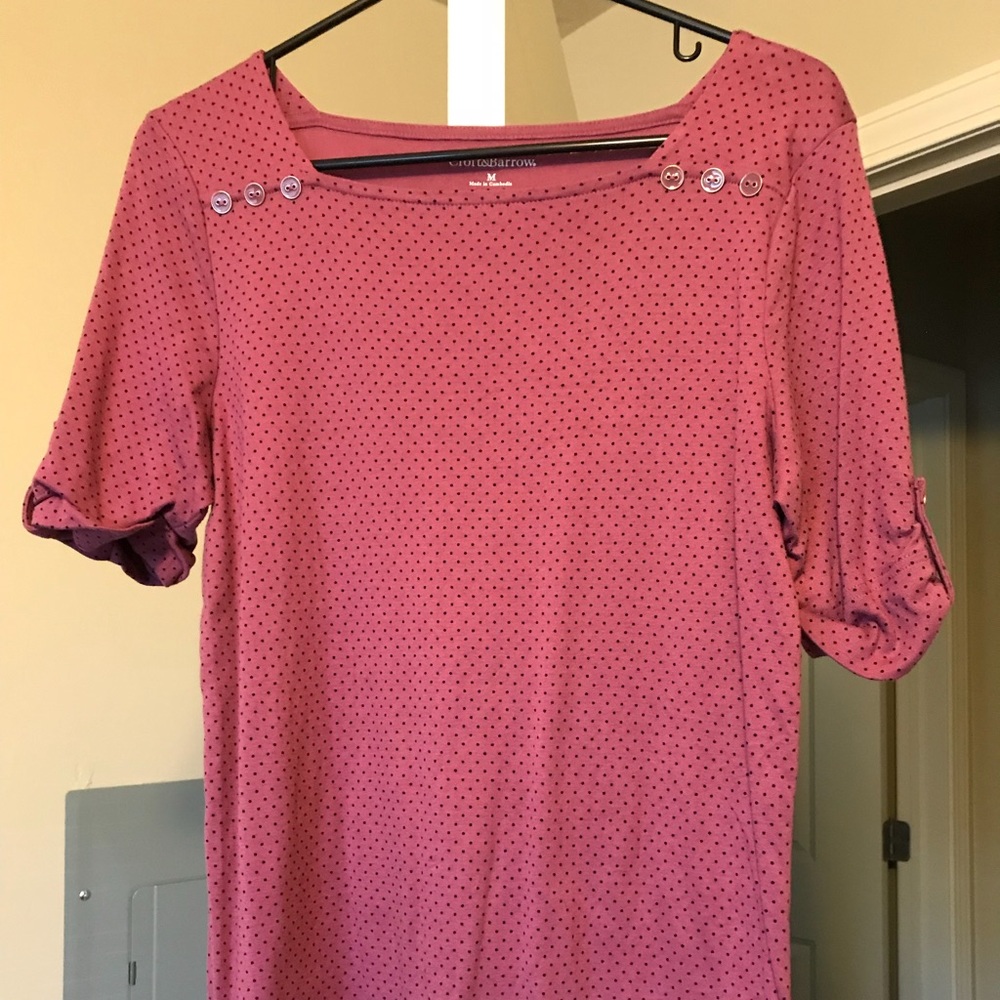 Mauve polka dot shirt